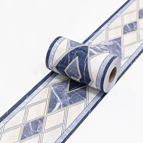 VisitRyl Cenefas Adhesivas para Cocina Baño Decorativas Mármol moderno azul 10cm X 1000cm Fácil Aplicación Resistente Agua