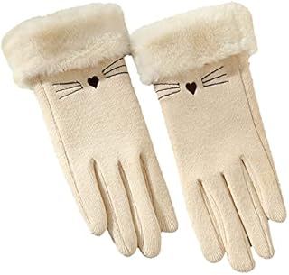 Gloves Mittens Women Cold Weather Womens Two Finger Brushed Insulating Cycling Woolen Knitted Split Finger Gloves Mittens for Women Cold Weather Heated Winter