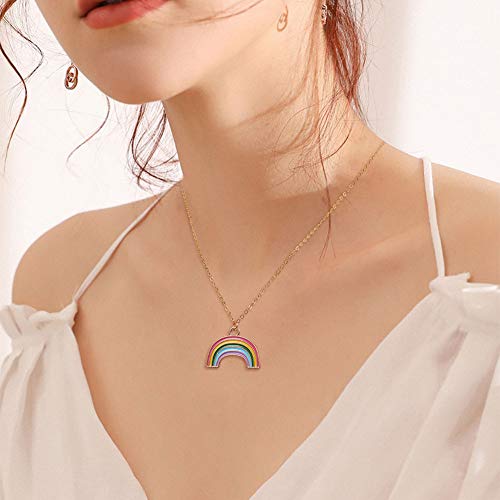 Danlingjewelry 100 Pcs Enamel Rainbow Charms For Jewelry Making Bracelet Necklace Girl Diy Craft Finding #TOP5