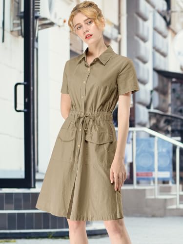 Allegra K Women's Safari Dress Button Down Short Sleeve Shirt Dresses by Allegra K - Used condition - Image 4