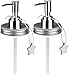 Sumille Mason jar soap Dispenser lid, Stainless Steel Hand soap Pump for Lotion Liquid Glass can,Replaceable Rustic Kitchen Farmhouse Decor Accessories Sets (2 Packs) (01 Shining Silver)