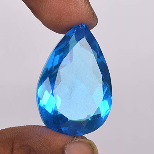 Gemhub Top Grade Swiss Blue Topaz 33.50 Ct Pear Cut Topaz, Faceted Birthstone Swiss Blue Topaz Loose Gemstone #TOP2