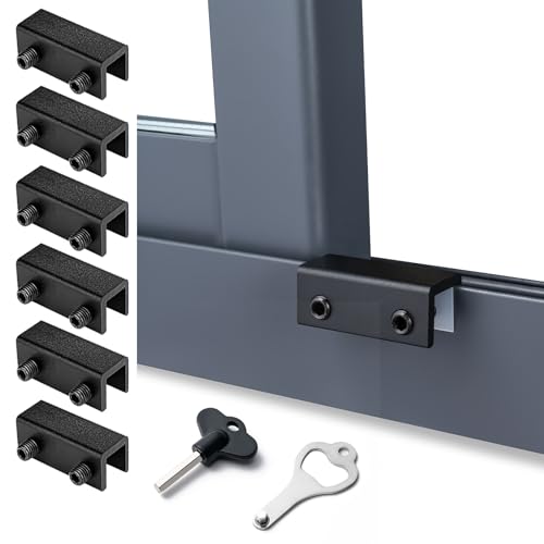 BOOMIBOO Window Locks (6 Sets), Security Window Locks with Keys，Easv to Install,Adjustable Security Window Lock,Double Window Locks for Home Safety for Vertical and Horizontal Sliding Windows (Black)