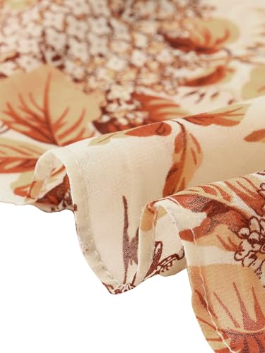 Image of Allegra K Women's Floral Dress Spring Summer V Neck Flutter Sleeve Ruffle Casual Smocked Knee Length Dresses