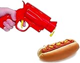 SPRINT4DEALS Ketchup Dispenser Gun, Condiment Dispenser Bottle Seasoning Tool for Ketchup, BBQ, Sauces, Syrup, Mustard, Condiments for Home and Restaurants (Red Ketchup Gun)