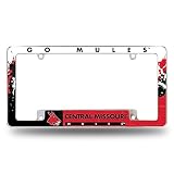 Rico Industries NCAA Central Missouri Mules Primary 12" x 6" Chrome All Over Automotive License Plate Frame for Car/Truck/SUV