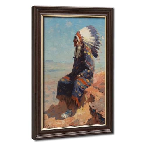 Affiche sur toile William Robinson Leigh Indian Chief portrait autochtone vintage