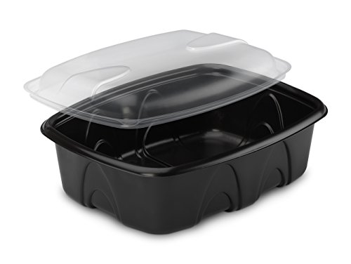 GUILLIN – archipack Scatola a Coperchio independant Micro-Ondable, Plastica, Nero, Boîte 750cc - 18 x 14 x 5,2 cm