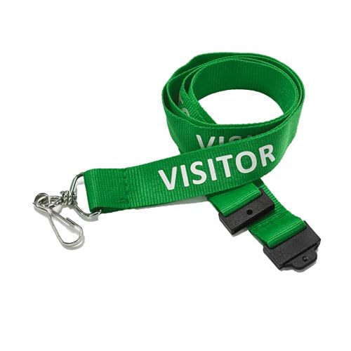 School Badges UK Visitor Lanyard with safety breakaway multiple colours 10 pack (Green)