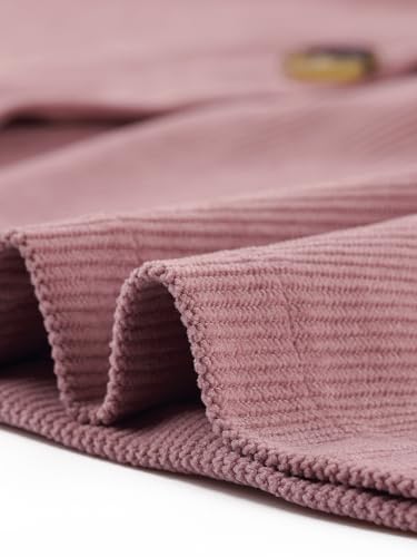 Jupe velours côtelé rose avec boutons devant style rétro femme