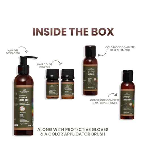 Image of SACRED HERBS Natural Gel Hair Color, Premium Pack | India's 1st pH Neutral Formula | Ammonia, PPD & Paraben Free | 20+ Herbal Actives, 100% Grey Coverage | Conditioning & Damage Free, For Women | DARK BROWN 3.00 | Pack of 2 ( 240ml + 20gm, EACH )