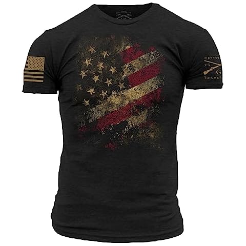 Grunt Style Worn Flag 2.0 Men's T-Shirt (Black, X-Large) Cover