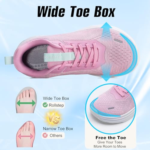 Image of Wide Toe Box Shoes Women Sneakers Extra Wide Width Arch Support Non-Slip Tennis Athletic Ultralight Running Shoes for Women Walking Diabetic Plantar Fasciitis Footwear 6-12