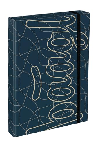 Baagl Heftbox für Schulranzen - Heftmappe A4 JUMBO für Kinder mit Gummiband und Innenklappen - Sammelmappe, Sammelbox mit Gummizug für Jungen (Wave)