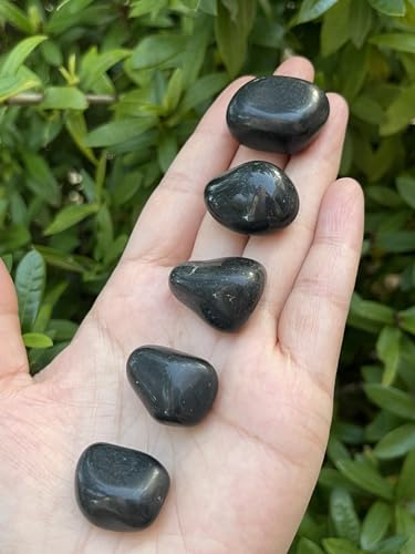 GAF TREASURES 5 Pcs Black Tourmaline Tumbled Stones,...