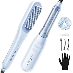 Wavytalk Pro Steam Hair Straightener Brush Steamline Pro Straightener Brush | 3-in-1 Straightening Brush for Coily Hair, Fast Salon Results with Less Damage, Anti-Frizz and Hair Nourishment