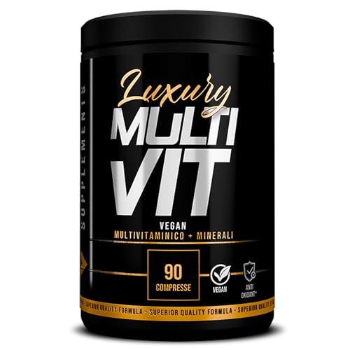 Integratore Multivitaminico Luxury Supplements ● 12 Vitamine e 7 Minerali Essenziali ● Multivitaminico Naturale e Completo 90 Compresse ● Complesso Multivitaminico per Uomo, Donna e Bambino