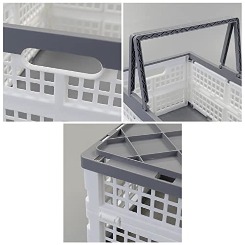 Teyyvn 2-Pack Collapsible Crate With Handle, Stackable Grocery Shopping Baskets thumb #2