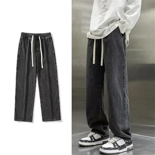 Men High Waist Wide Leg Jeans Classic Baggy Denim Pants Vintage Street Denim Trousers3