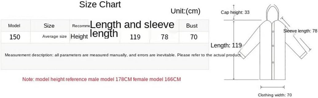 Mens Womens Waterproof Raincoats Long Jacket EVA Button Hooded Raincoat Coats Poncho Rainwear