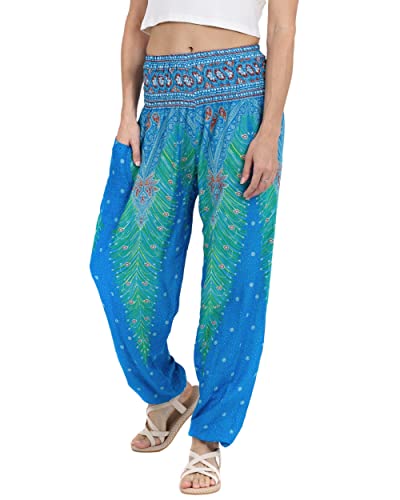 Lofbaz Damen Boho Haremshose Festival Outfit Sommerhose Leicht Yogahose Pumphose Hippie Hose Kleidung Sommer Hosen