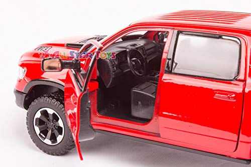 2019 Ram 1500 Rebel Crew Cab Pickup Truck Red 1/24 Diecast Model Car By Motormax #TOP4