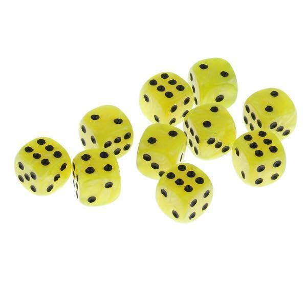 Toy 6x10 Pieces Plastic 6-Sided Digital Dice D6 for Party Bar Table Game Yellow Accessories & Dice-image-31