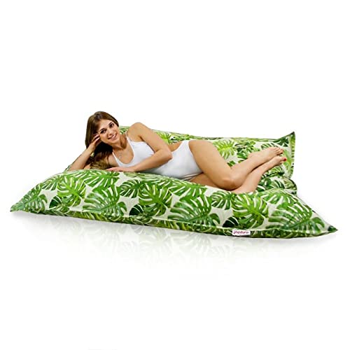 Italpouf Zitzak XXL Volwassenen Buiten Waterdicht: Grote Giant Beanbag voor binnen en buiten met wasbare hoes voor ultieme ontspanning en comfort. Gecertificeerd, Jungle