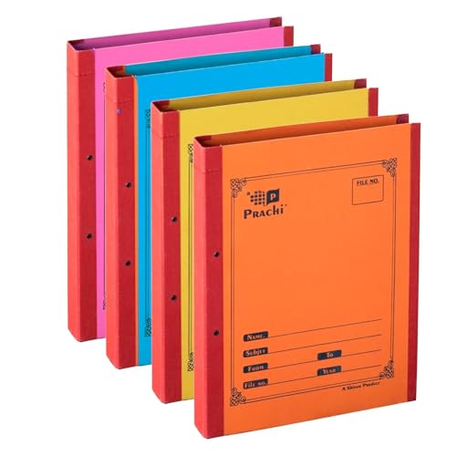 Image of TULMAN 4 Pack D Ring Binder Office File for A4 & Legal Size Documents & Certificate Holder - 38x3x26 CM (Multicolor, Pack 4)