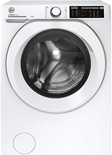 Hoover H3WS4105TACBE-80 10kg 1400rpm Freestanding Washing Machine, WIFI Connected, Steam, Black with Chrome door