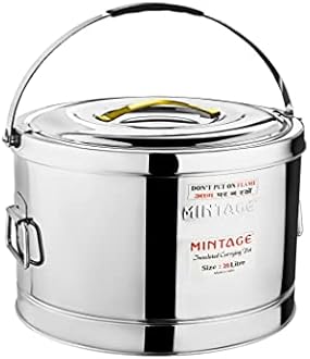 Mintage Stainless Steel Sambar Container 20 Liters | Sambar Pot with Lid | Casserole for Cooking | Canteen & Hotel Container | Biryani Box Hot & Cold |Hot Pot Picnic Jar Hot Cold 12HR Serving Pots