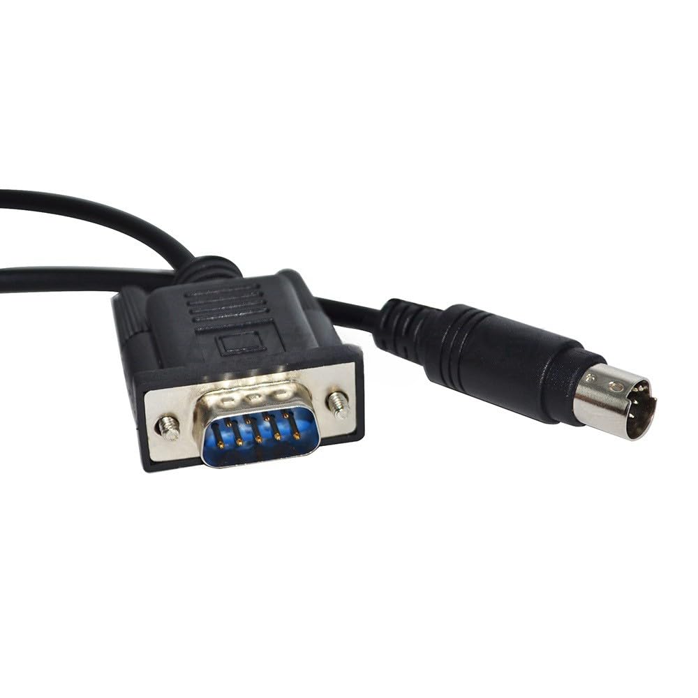 RIKYJIC DB9 Male to MD8 Round Header 8-Pin Male Connector RS232 Communication Cable for HITECH Touch Screen and Schneider PLC Programming Control Cable Data Download Cable-1.8 Meters