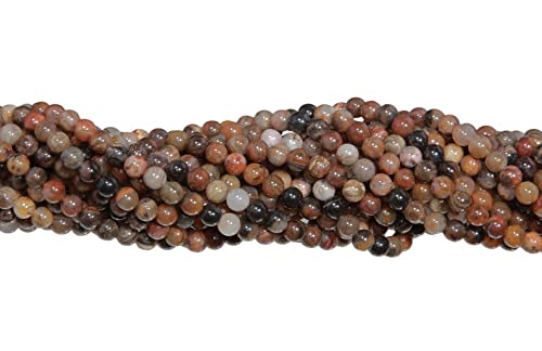 Agate de bois pétrifié africain perles 6mm lisses rondes pour création bijoux artisanaux DIY