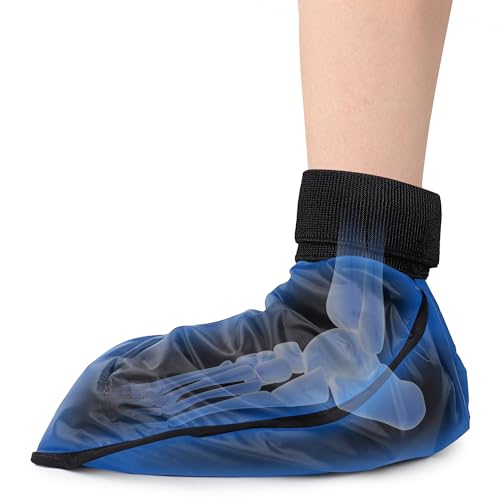 Image of SandPuppy Footcool- Foot Ice Pack Wrap for Sprained Ankle and Surgery Recovery, Reusable and Comfort 360 Degree Cooling Compression Wrap for Chemotherapy and Neuropathy, Plantar Fasciitis, Heel Spurs, Achilles, Tendonitis, Sore Feet Injuries, Gout, One Size (Black)