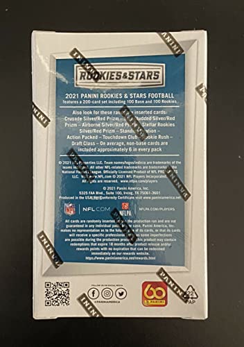 Rookies & Stars 2021 Panini Football Trading Card Box - 15 Cards, Featuring Mac Jones, Ja'Marr Chase, Jaylen Waddle & More!