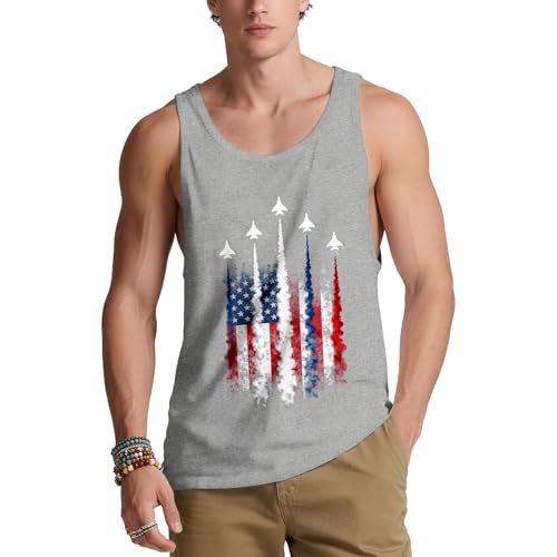 OBEXAA Tank Tops Men Graphic Mens Tank Top Summer Sleeveless Shirts for 4th of July Mens Tank Tops Casual Beach