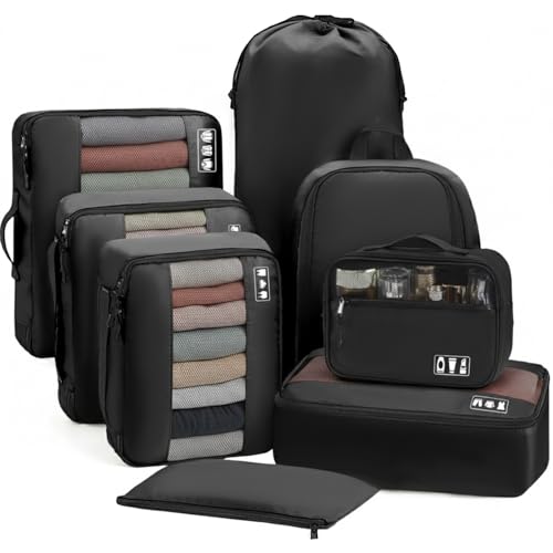MURISE Koffer Organizer 8 Stück, Packing Cubes für Urlaub und Reisen, Packwürfel...
