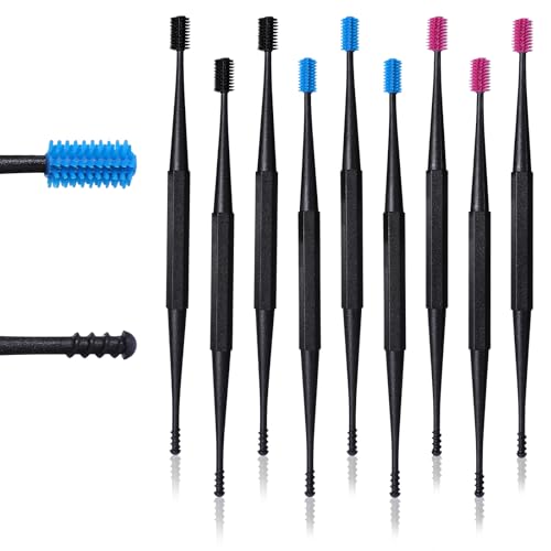 Piriuuo 9 Pcs Ear Wax Removal Tool Spiral Ear Wax Remover Silicone Ear Cleaning Kit Reusable Ear Cleaner Wax Remover for Ears Safe Ear Wax Removal Tool for Olders Adult Kids