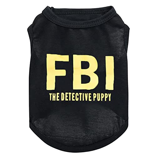 Likemi 6 Pack Black Dog Shirt Puppy Clothes For Small Dog Boy Summer Casual Security Print Vest For Chihuahua Yorkies Small Dog Cat Fashion Outfits, Medium #TOP7