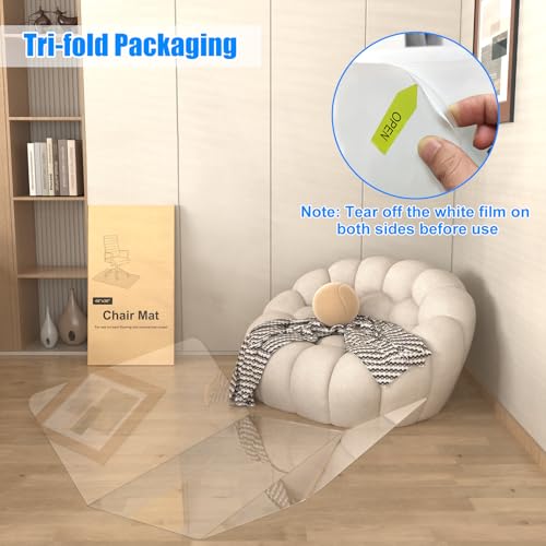image for Placoot Heavy Duty Crystal Clear Office Chair Mat for Hardwood & Carpe
