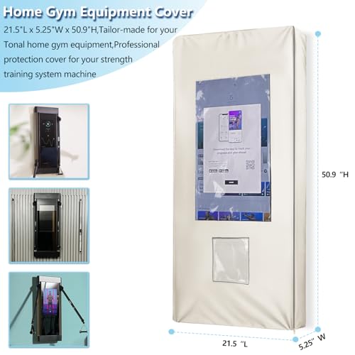 Image of Tonal Home Gym Equipment Cover with Plush Liner,Protective Tonal Accessories Shelf Cover for Workout System,Scratch-Proof,Waterproof,Screen & Monitor Protector for Strength Training Machine(Beige)