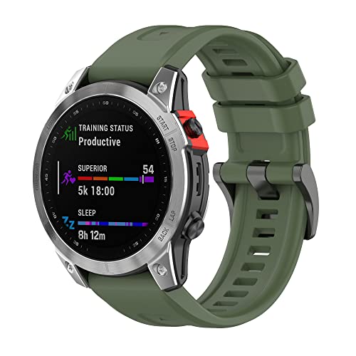 Correa de silicona para Fenix 7s 6s 5s de 26mm compatible con Forerunner 945