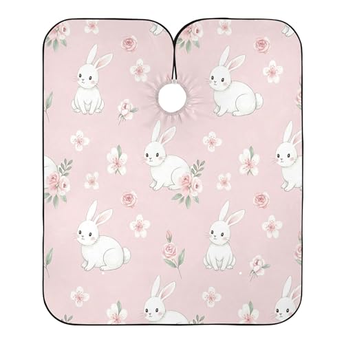 Burbuja Bunny Capa de Barbero, Capa para Corte de Pelo con Cuello Ajustable Impermeable de Poliéster para Salon para Adultos Unisex