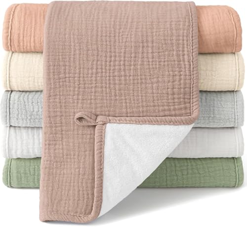 bearmoss Paños cuadrados de muselina 100 % algodón, paño para eructos de bebé, 50 x 25 cm, grandes, ultra absorbentes, suaves, para recién nacidos, niños y niñas, paquete de 6 (otoño)