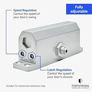 Lightweight Automatic Door Closer - FS-1306 Lite - Hydraulic Auto Door Closer No Slam - Grade 3 Slow Close Door Hinge - No Slam - Closing Hinge for Home Use - Easy to Open Arm - Self Closing (Silver)