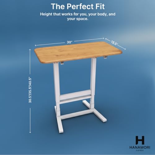 Image of Hanamori Rise: (Self-Installing) Height Adjustable Table - 3 Heights | Foldable - No Tools Needed Setup | Desk for WFH and Work | Study Table | Work Desk for Laptop /PC