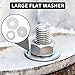 110 Pcs Flat Washers for Screws Bolts, Stainless Steel Fender Washers, Stainless Steel Flat Washer Set Assorted, Metal Washer for Screws Hardware Home Industrial Automotive (M3-M13)