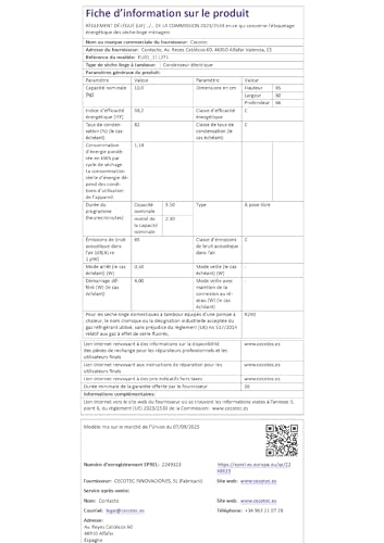 Cecotec Asciugatrice Pompa di Calore 10 Kg Bolero Dresscode Dry 10505