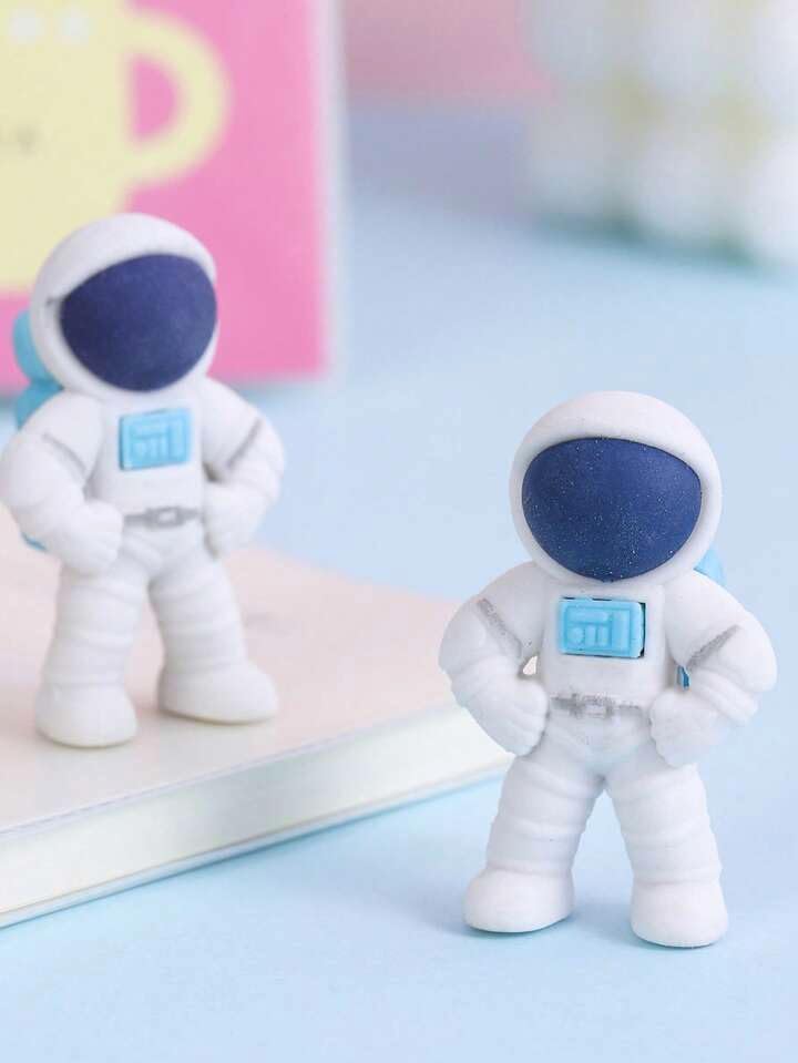 Image of AK Store (Pack of 4) 3D Cute Cartoon Shape Rubber Pencil Erasers, School Stationery for Kids, Boys Girls, Birthday Return Gifts (Space Astronauts)