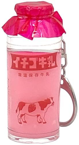 [アルタ] キーホルダー みみちゃん堂牛乳瓶キーホルダー AT089943 イチゴ 【本体サイズ】 約H65×直径25mm 約43gのサムネイル